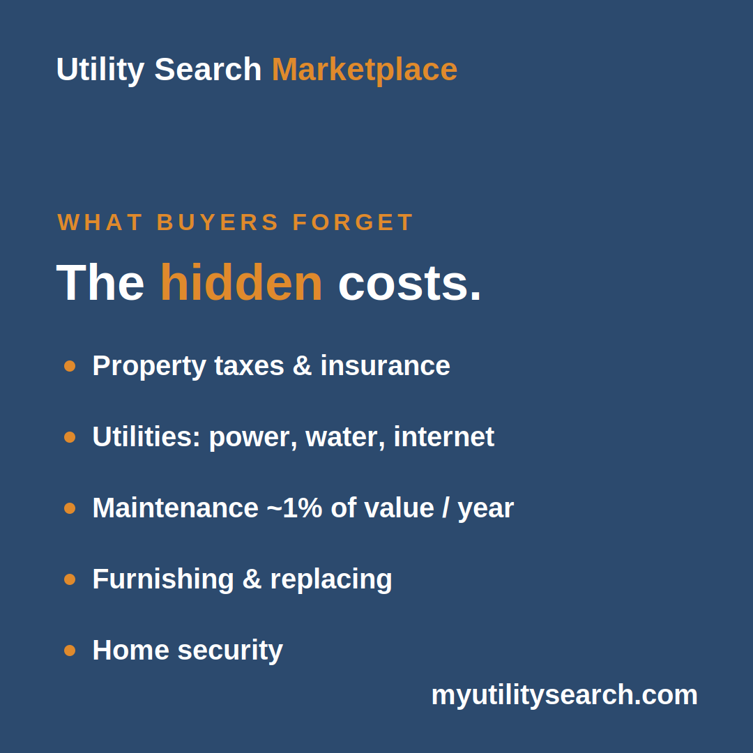 The hidden costs of owning a home buyers forget: taxes, utilities, maintenance, furnishing, security