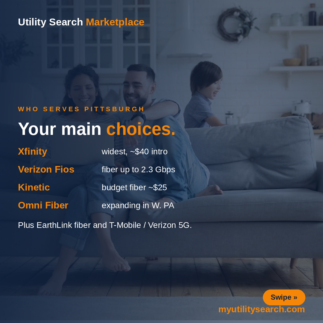 pittsburgh internet providers — Xfinity, Verizon Fios, Kinetic and Omni Fiber compared 2026