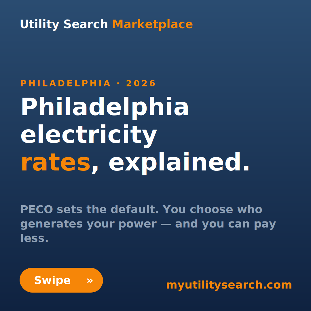 philadelphia electricity rates explained — PECO sets the default Price to Compare and you choose your generation supplier, 2026
