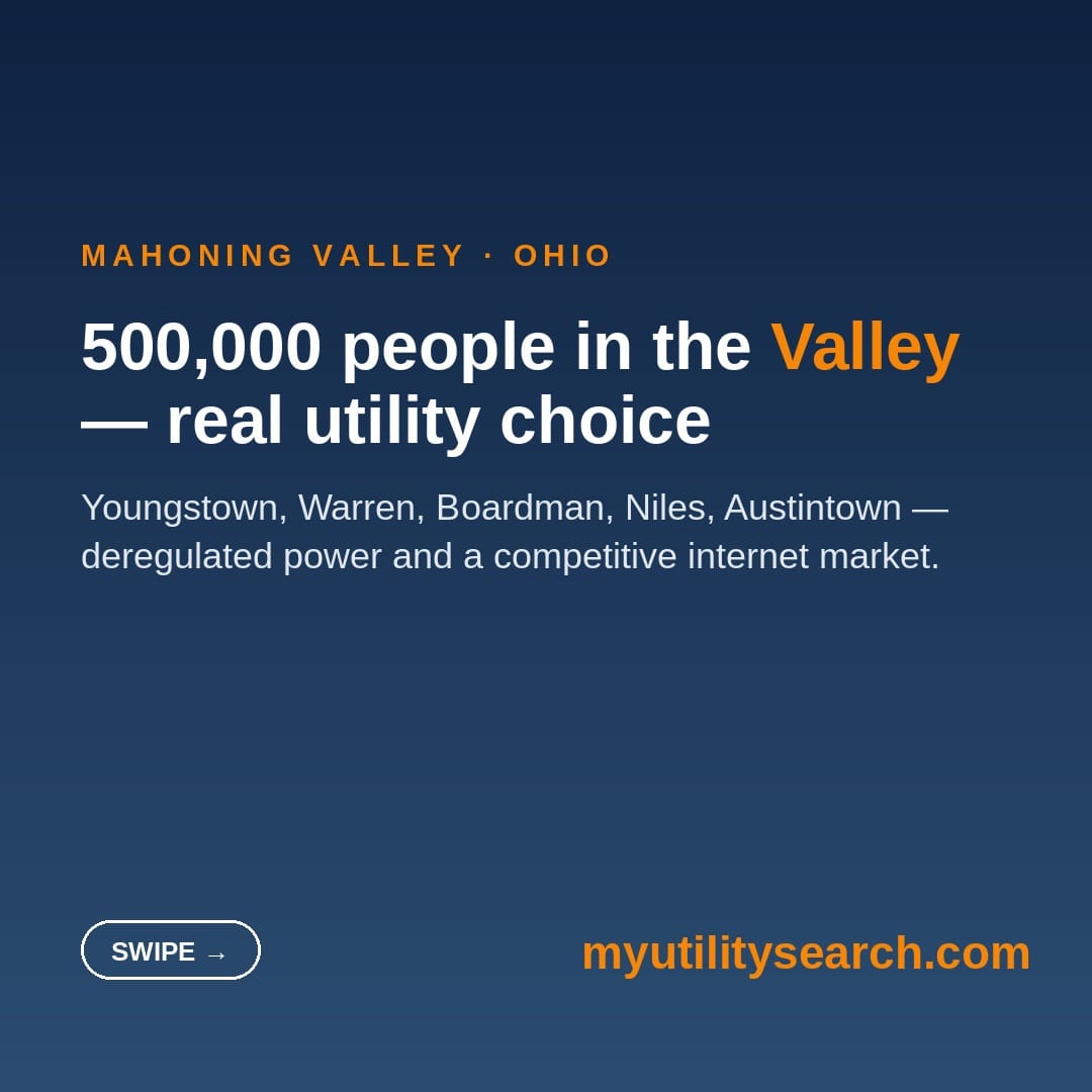 youngstown warren boardman utilities 2026 — compare electricity and internet in the Mahoning Valley