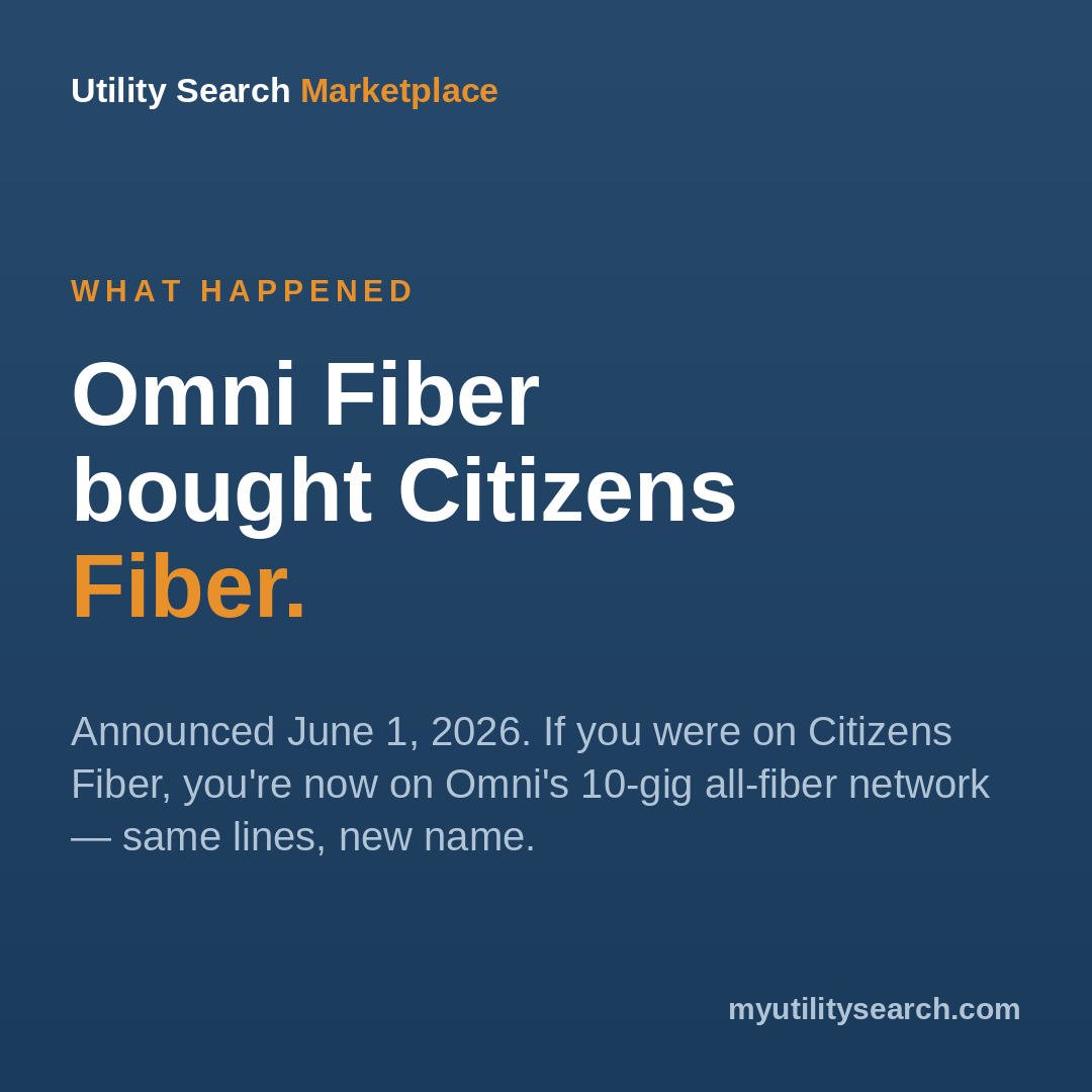 omni fiber westmoreland county pa — citizens fiber acquisition announced June 2026