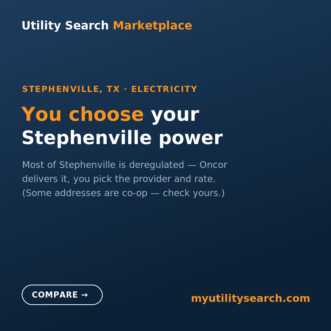 best electricity offers in Stephenville TX 2026 — Oncor delivers, compare retail providers on a fixed rate