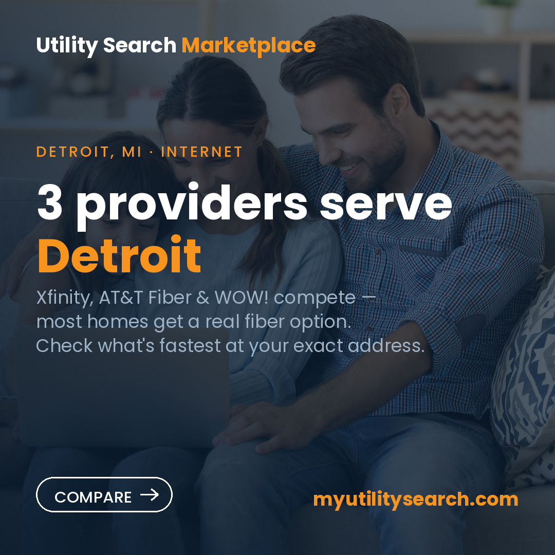 internet providers Detroit — Xfinity, AT&T Fiber & WOW! compared 2026