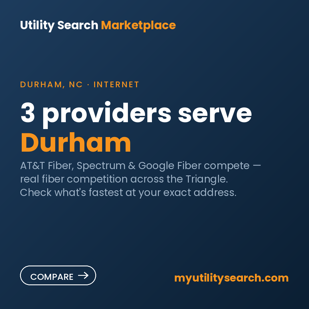 internet providers Durham — Spectrum, AT&T Fiber & Google Fiber compared 2026