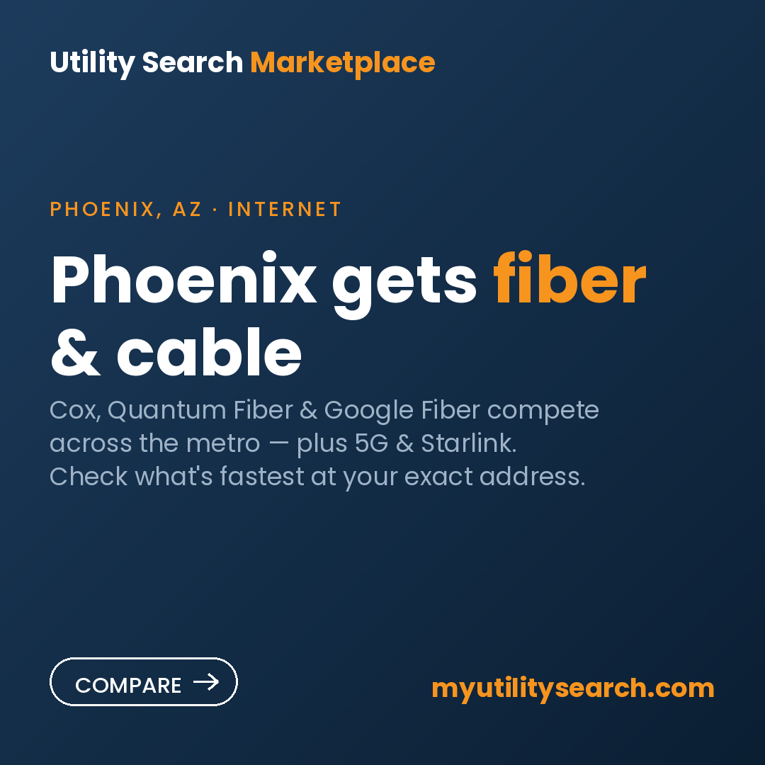 internet providers Phoenix — Cox, Quantum Fiber & Google Fiber compared 2026