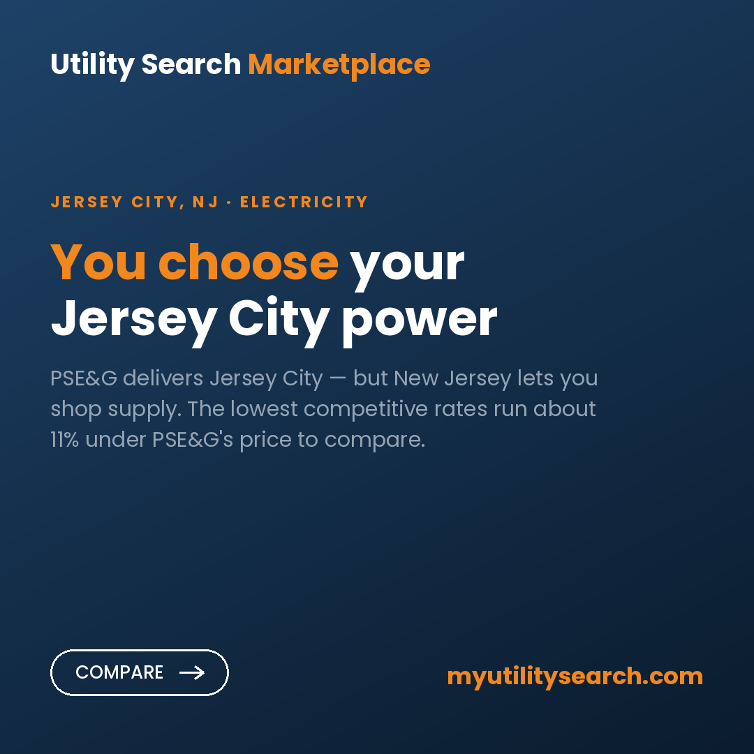 Jersey City electricity rates 2026 — PSE&G price to compare vs competitive suppliers