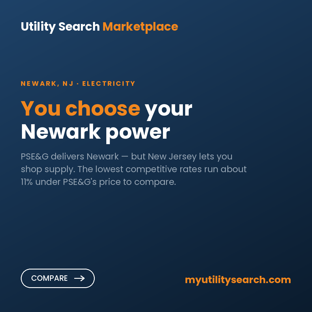 Newark electricity rates 2026 — PSE&G price to compare vs competitive suppliers