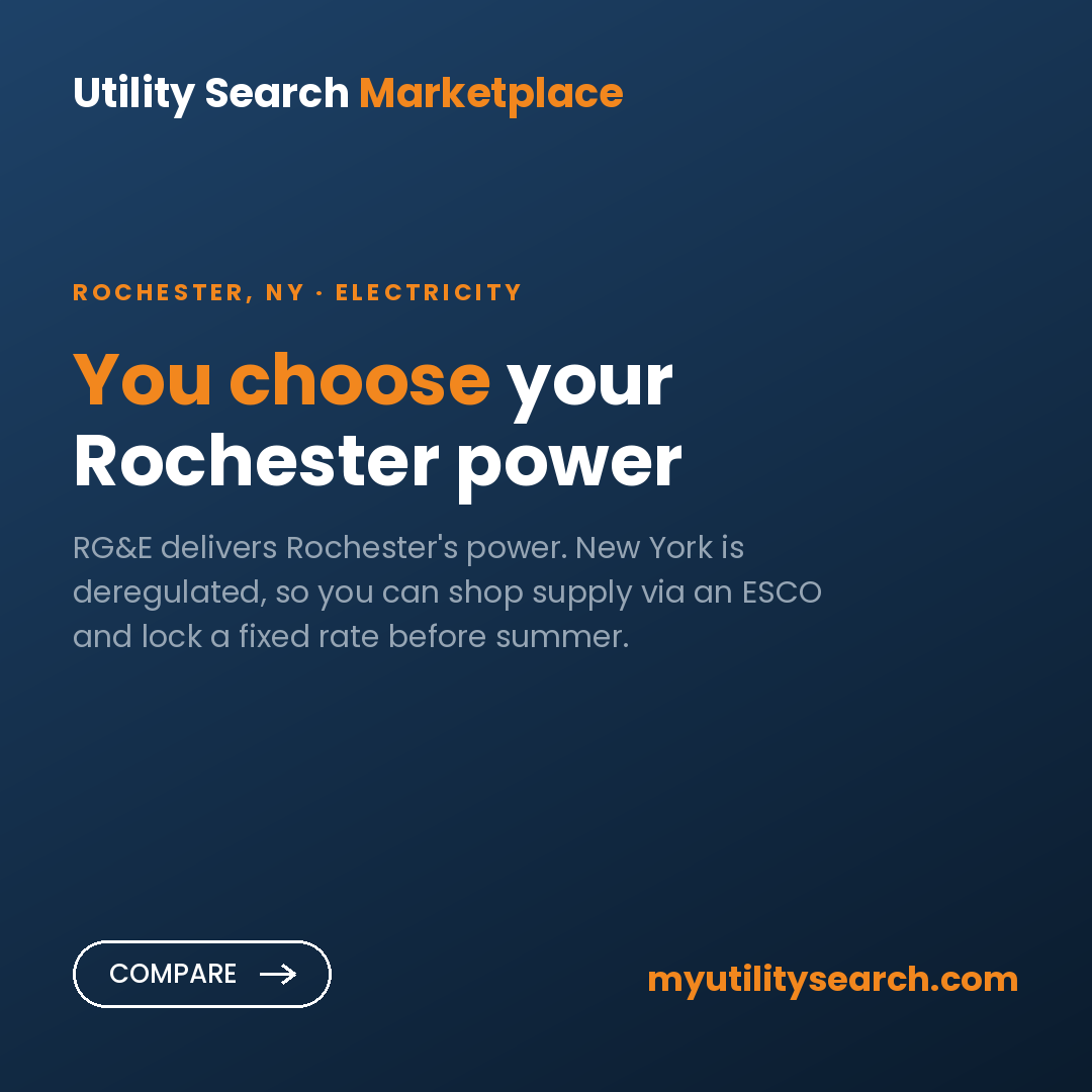 Rochester electricity rates 2026 — RG&E supply rate vs ESCO comparison