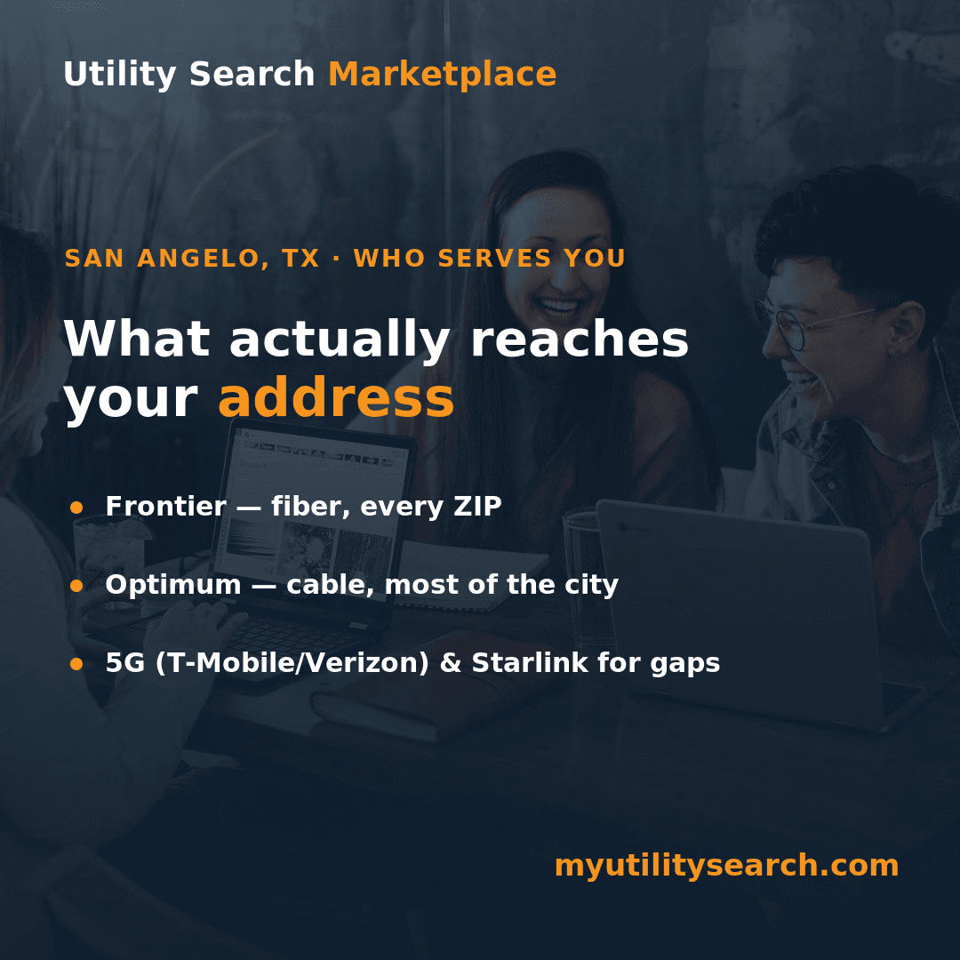internet providers san angelo — compare Frontier fiber, Optimum cable, and 5G home internet prices and speeds