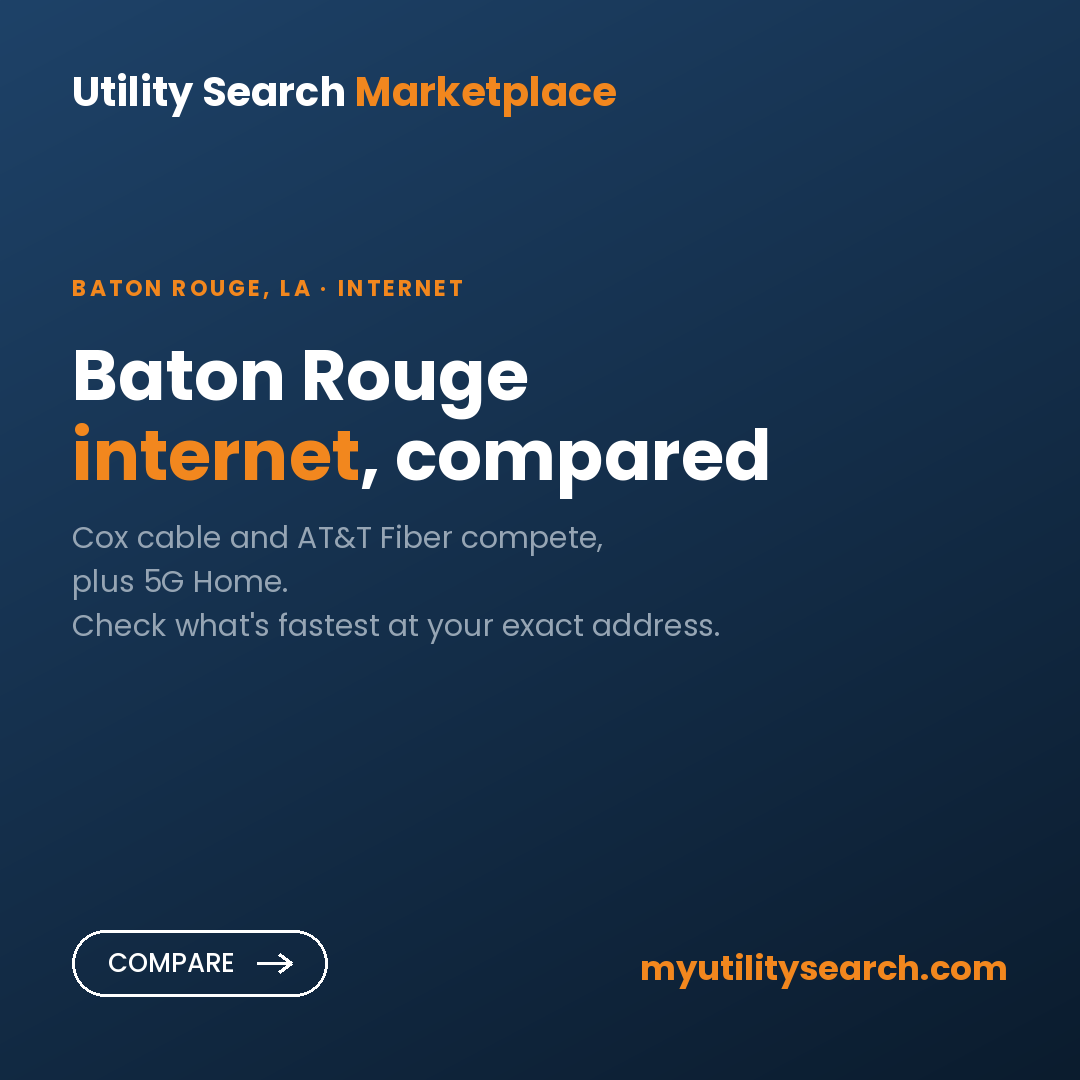 Internet providers Baton Rouge — compare fiber, cable, and 5G plans and prices 2026