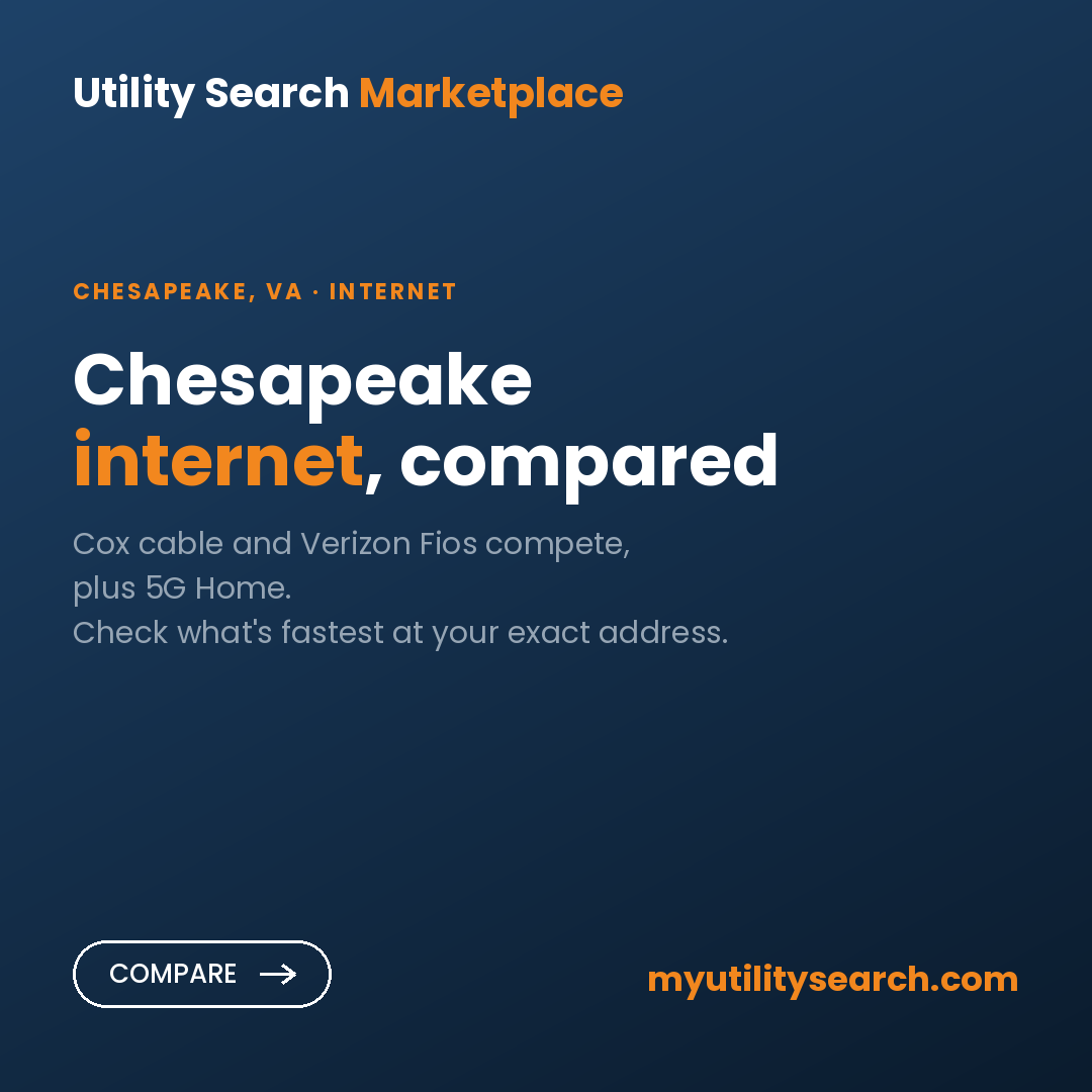 Internet providers Chesapeake — compare fiber, cable, and 5G plans and prices 2026