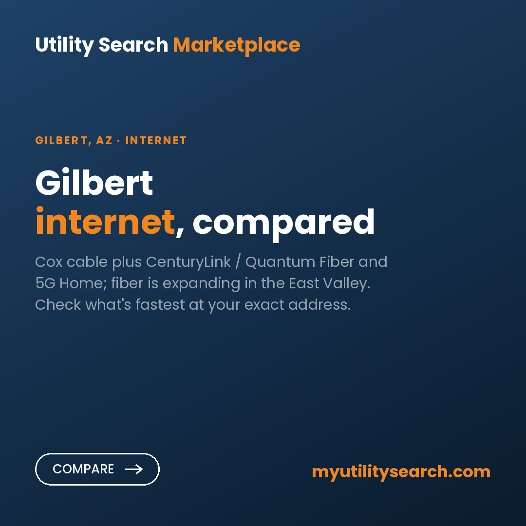 Internet providers Gilbert — compare fiber, cable, and 5G plans and prices 2026