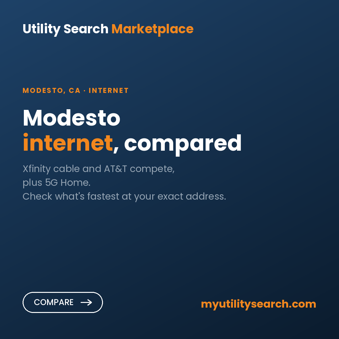 Internet providers Modesto — compare fiber, cable, and 5G plans and prices 2026