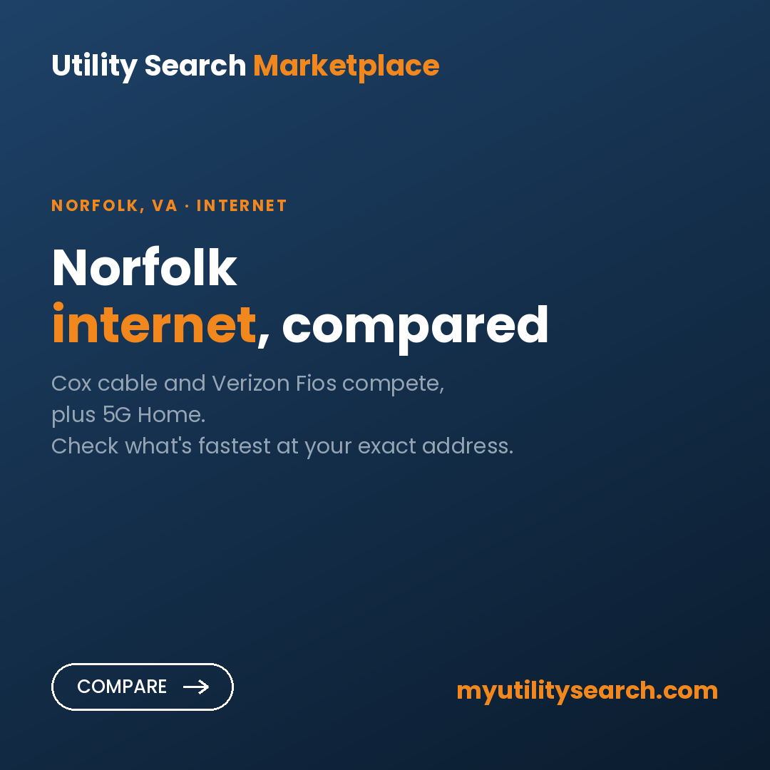 Internet providers Norfolk — compare fiber, cable, and 5G plans and prices 2026