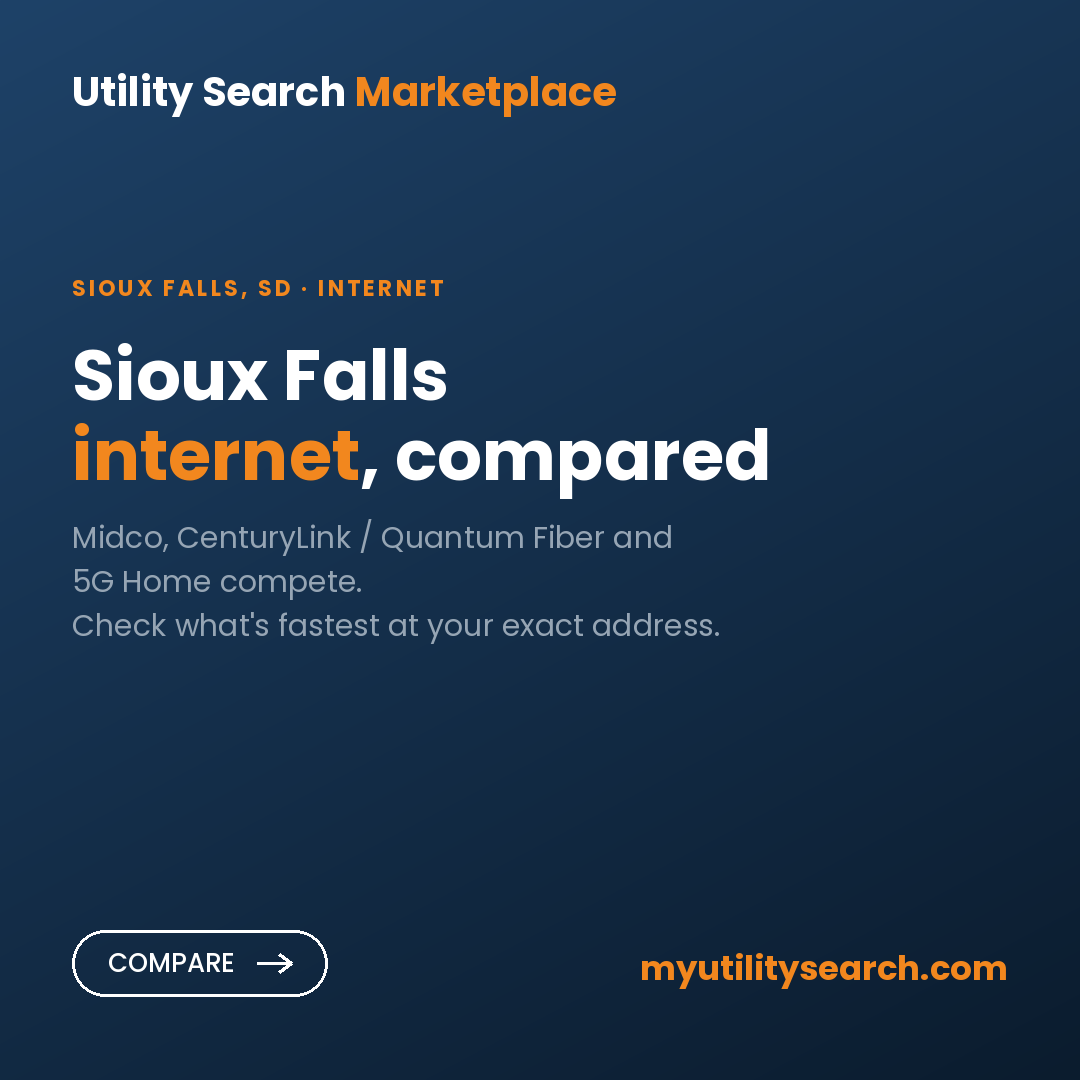 Internet providers Sioux Falls — compare fiber, cable, and 5G plans and prices 2026
