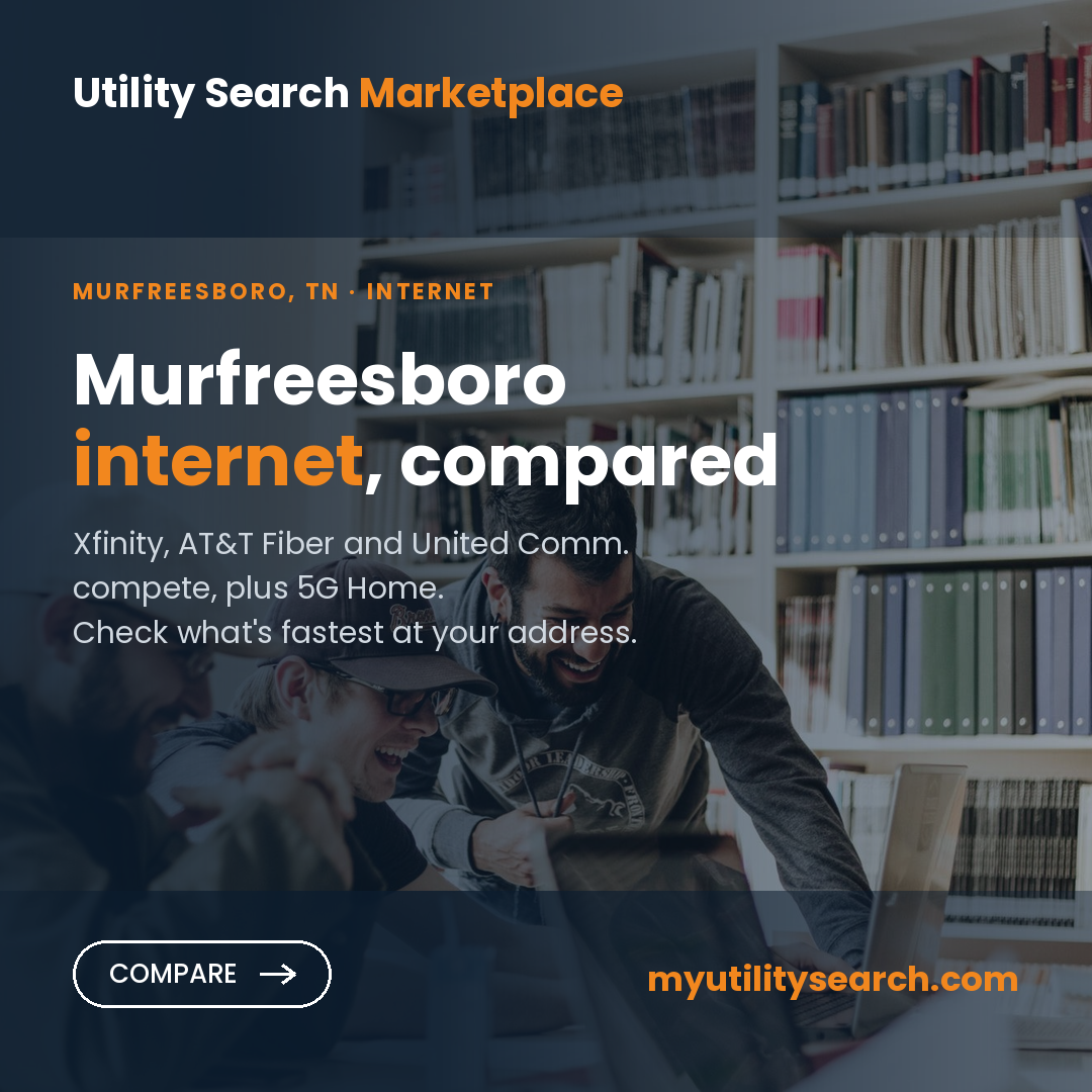 Internet providers Murfreesboro — compare fiber, cable and 5G Home plans, speeds and prices