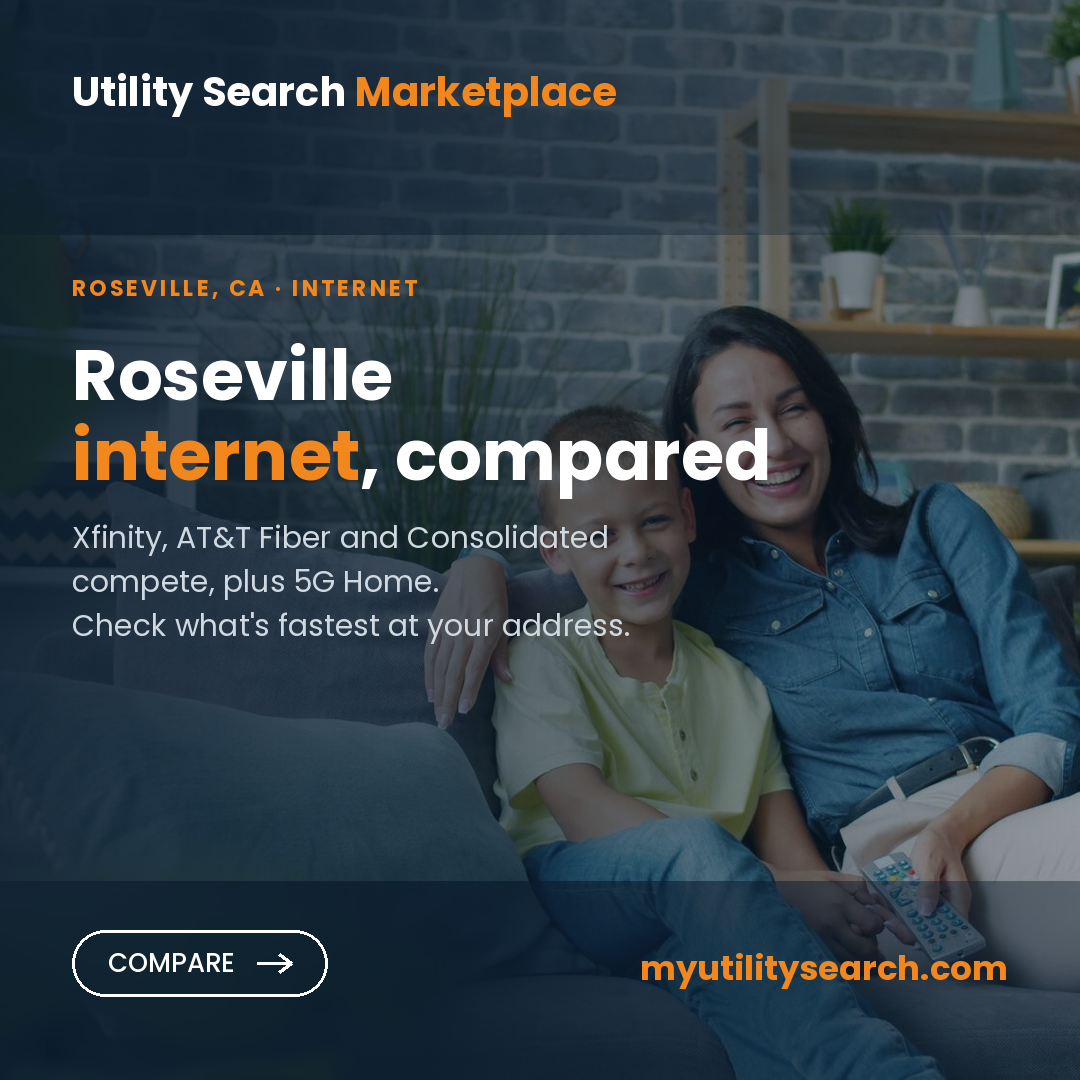 Internet providers Roseville — compare fiber, cable and 5G Home plans, speeds and prices