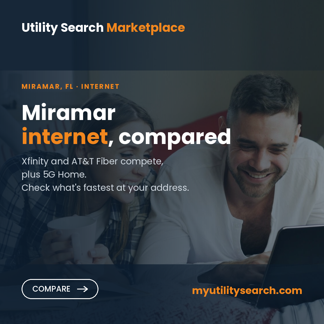 Internet providers Miramar FL — compare fiber, cable and 5G Home plans, speeds and prices