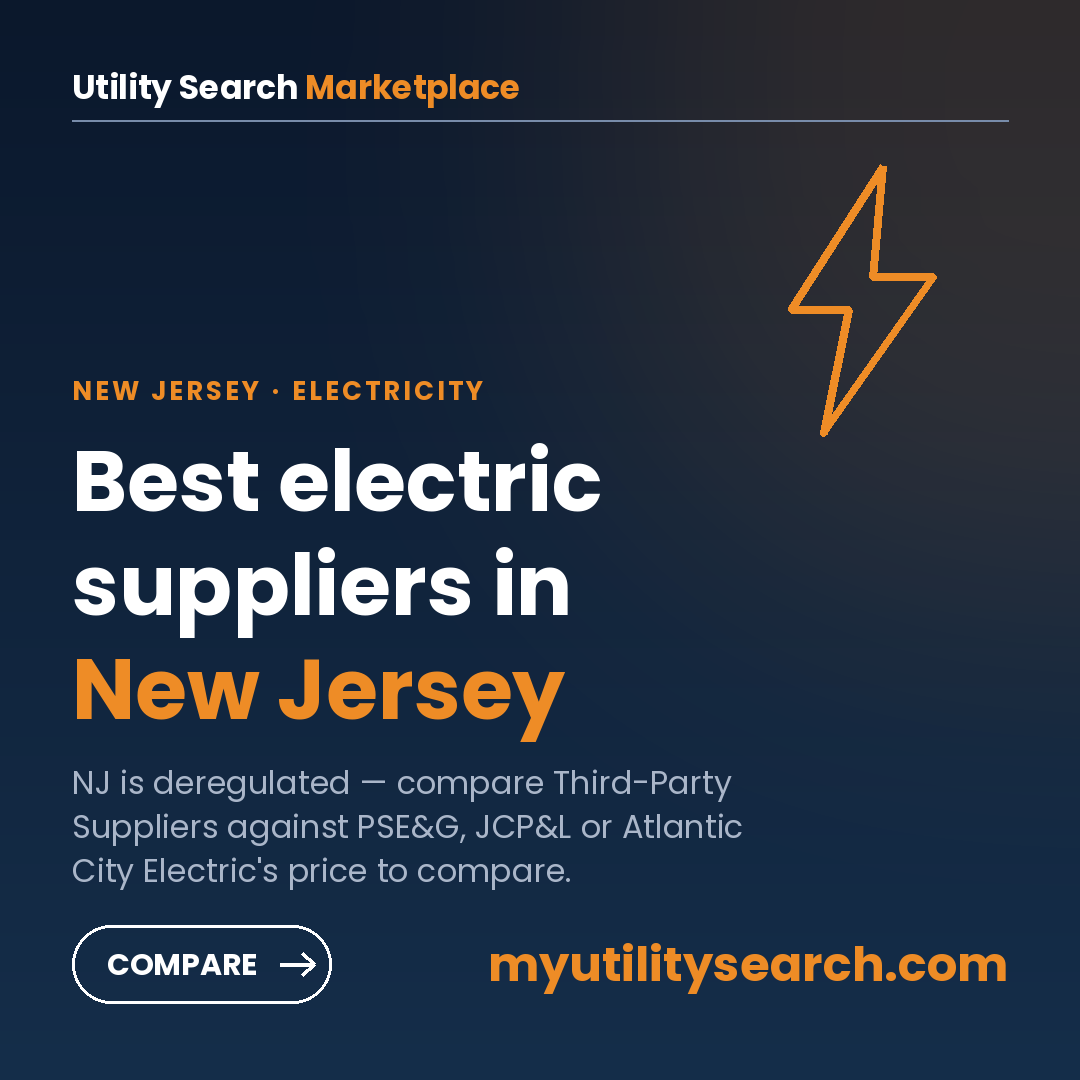 Best electric suppliers in New Jersey 2026 — compare Third-Party Suppliers against PSE&G, JCP&L and Atlantic City Electric on myutilitysearch.com