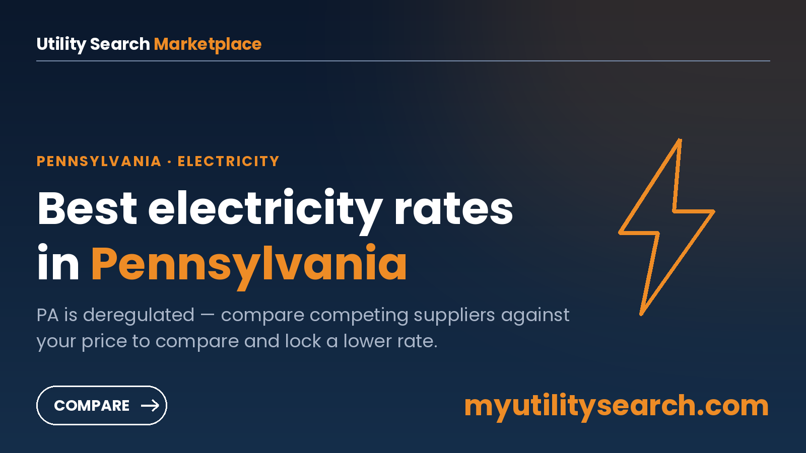 Pennsylvania electricity rate comparison — shop competing licensed suppliers and lock a lower fixed rate at your address