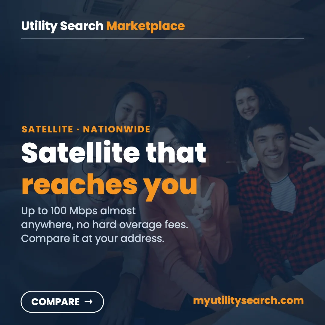 HughesNet satellite internet available almost anywhere — compare at myutilitysearch.com