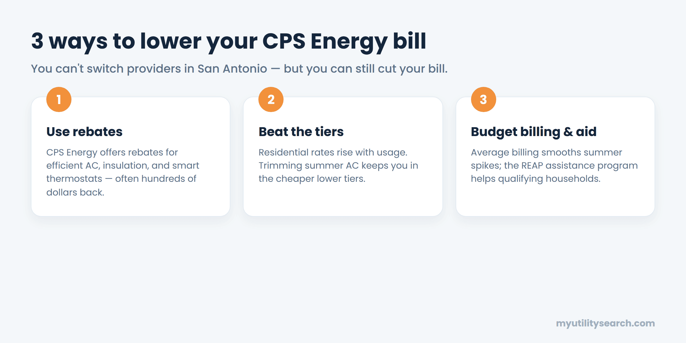 3 ways to lower your CPS Energy bill - rebates, beat the tiers, budget billing