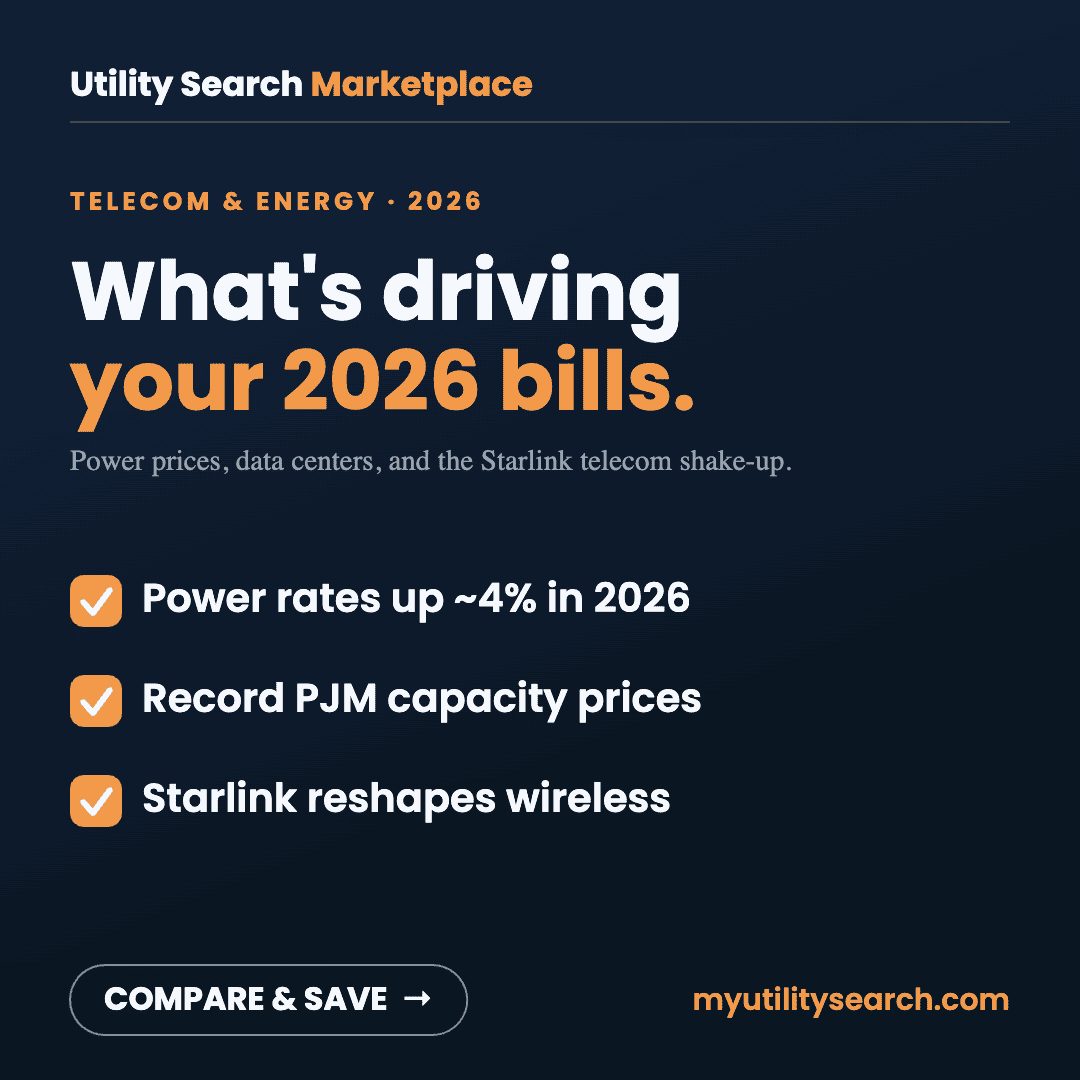What is driving your 2026 utility bills — telecom and energy news from Utility Search Marketplace