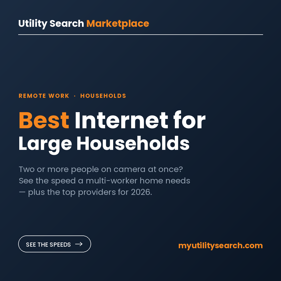 Best internet for large households card: gig fiber for multiple remote workers