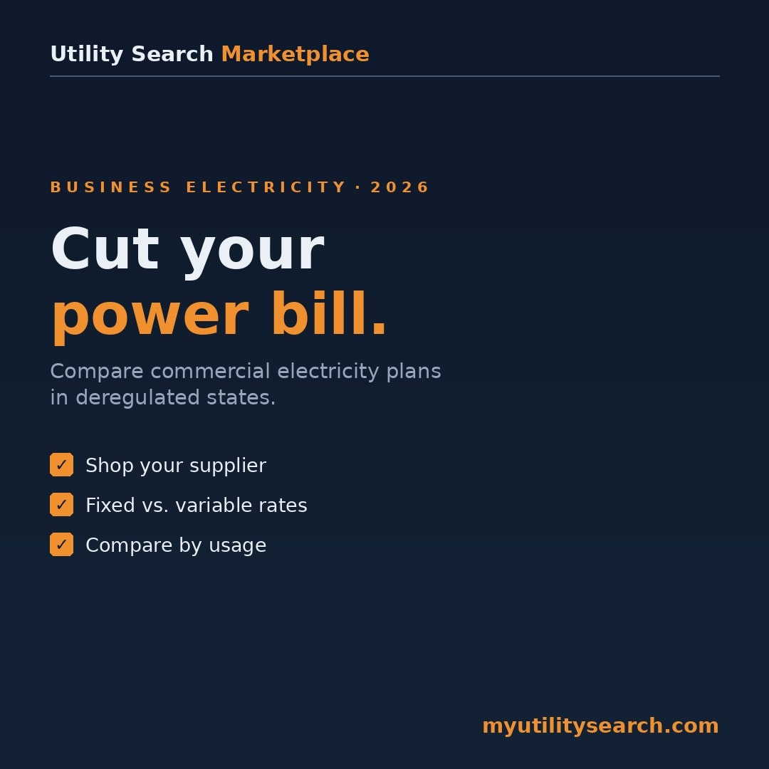 Business electricity — compare commercial power plans in deregulated states