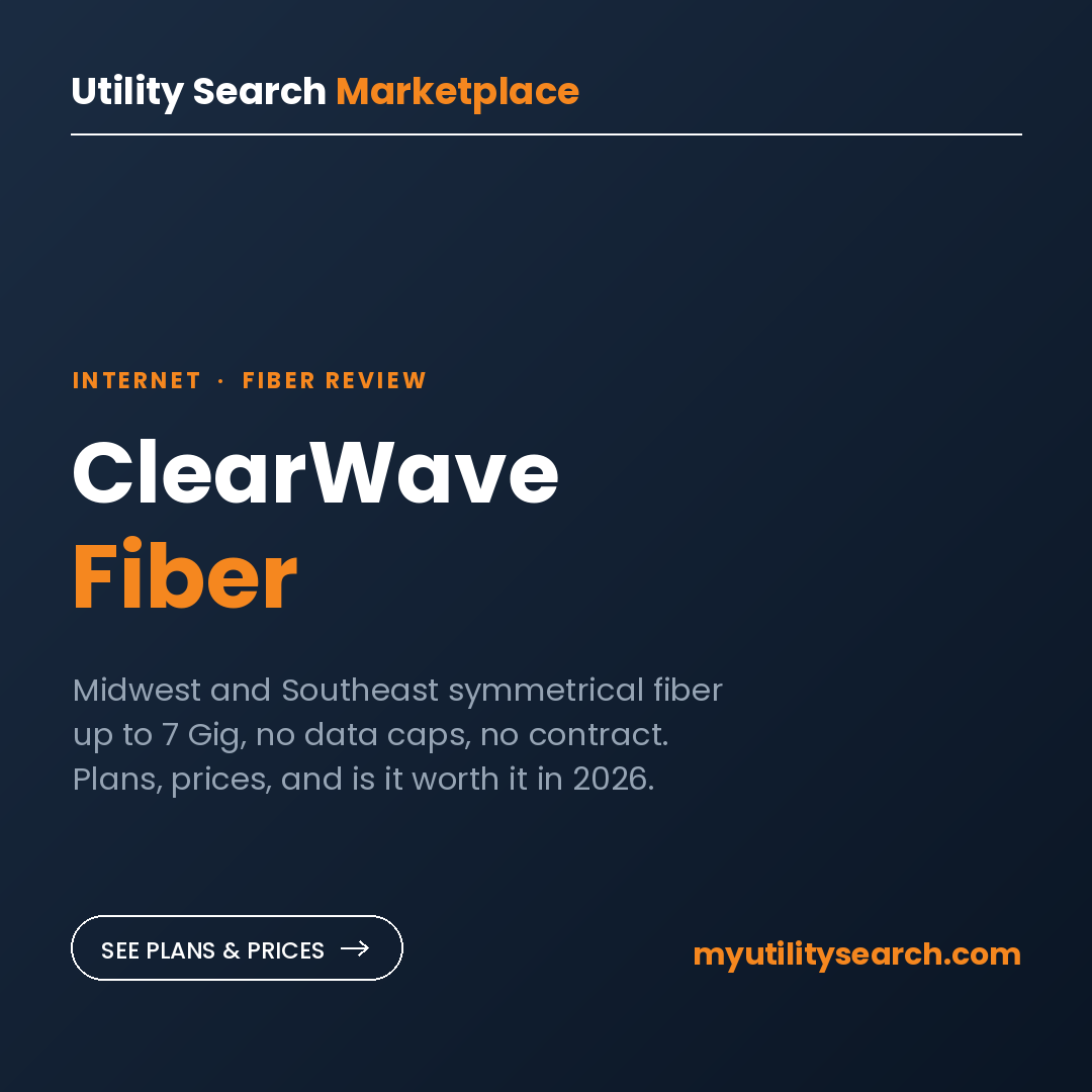 ClearWave Fiber review card: Midwest and Southeast symmetrical fiber up to 7 Gig