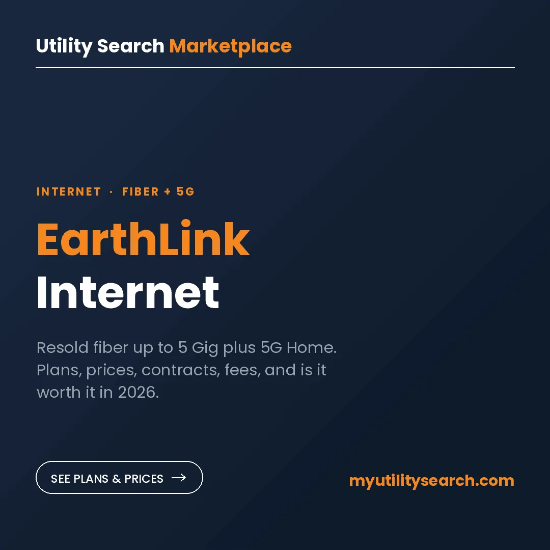 EarthLink internet review card: resold fiber up to 5 Gig plus 5G Home internet