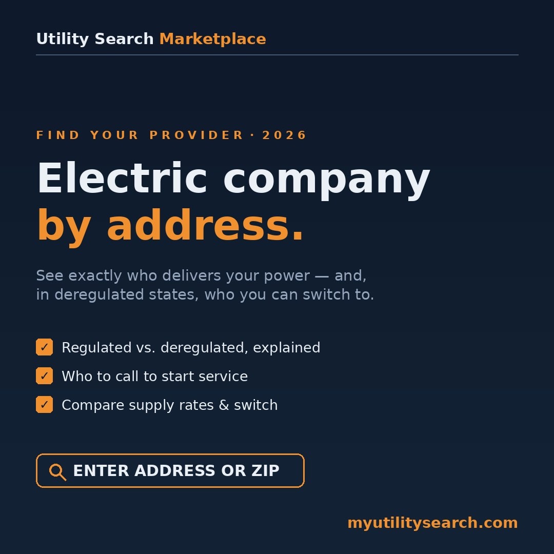 Electric company by address — find who provides your power in 2026