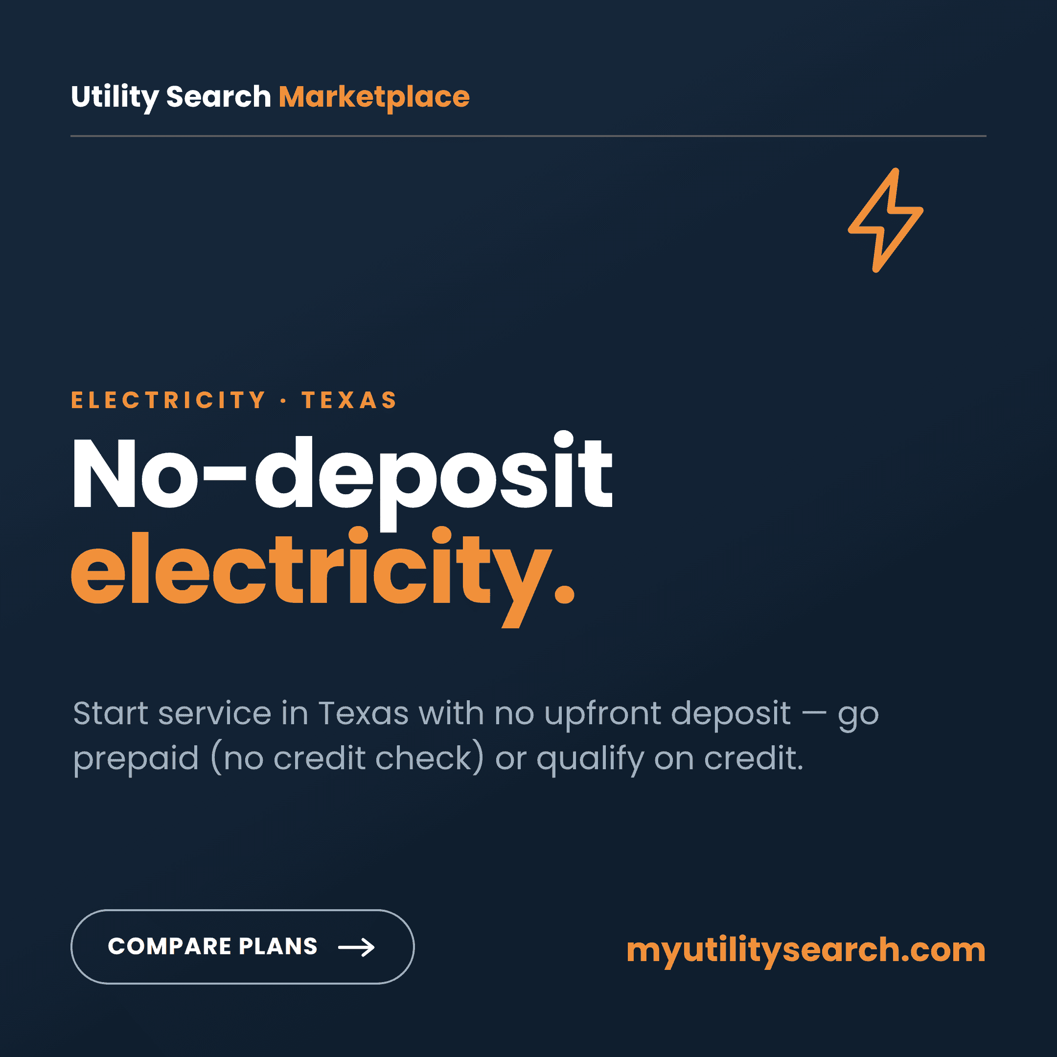 No deposit electricity in Texas prepaid and no-deposit light company options