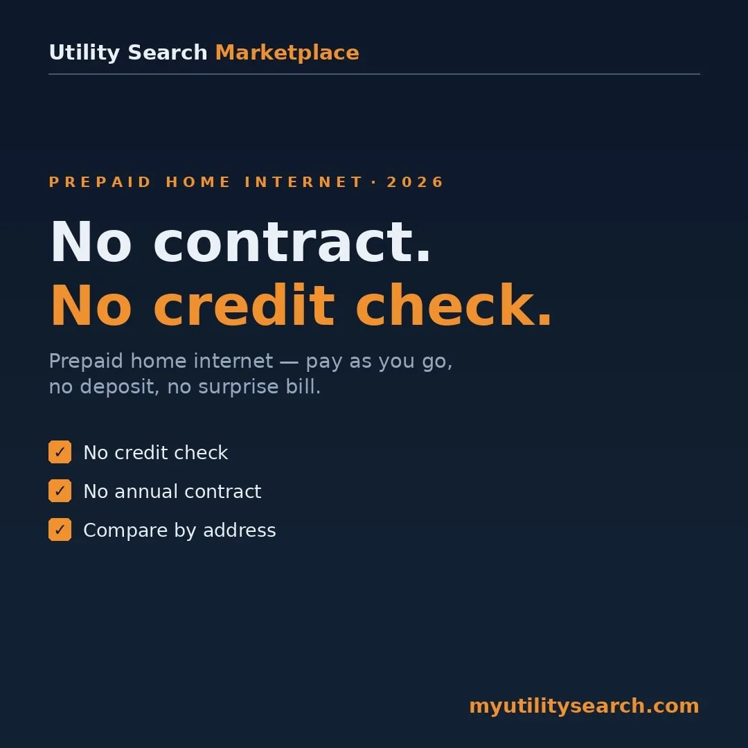 Prepaid home internet — no contract, no credit check, compare by address