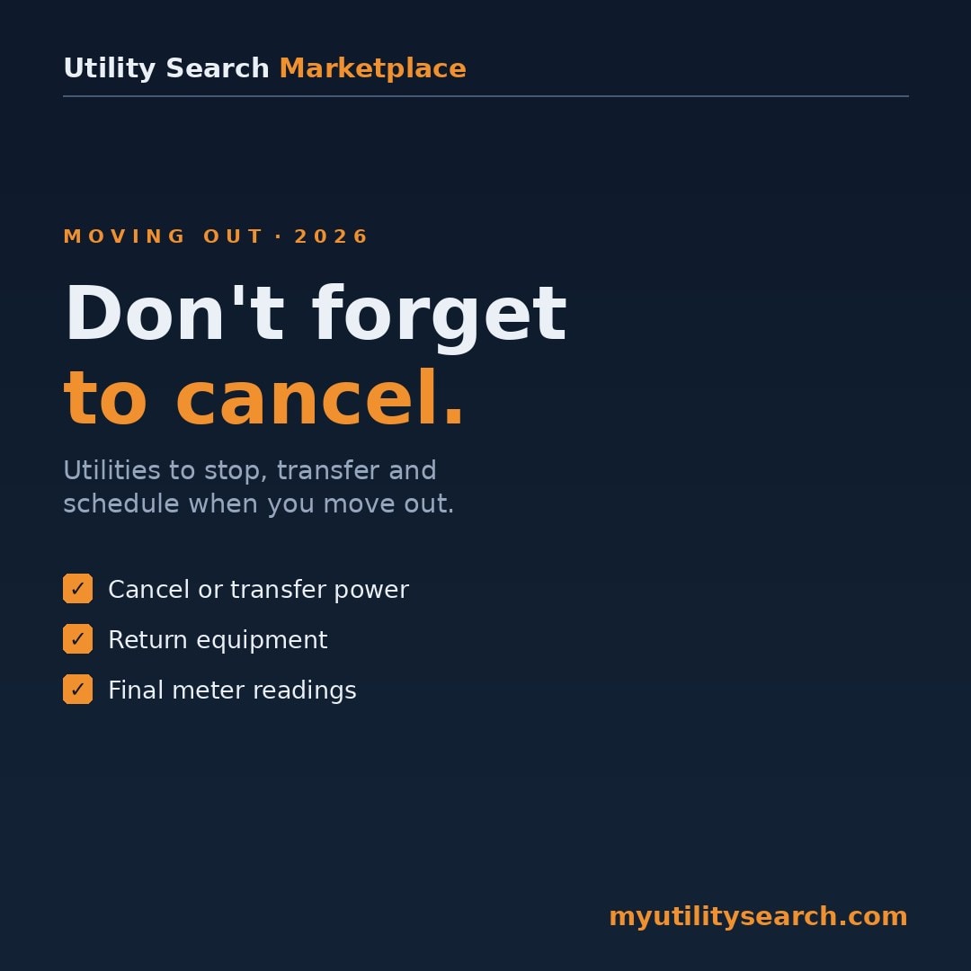 Utilities to cancel when moving out — stop, transfer and schedule your services