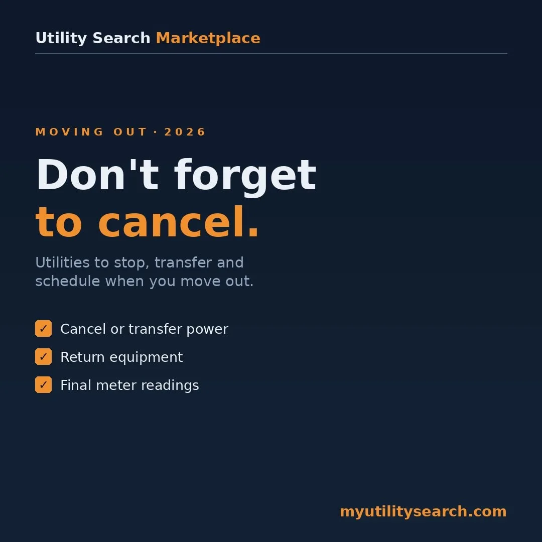 Utilities to cancel when moving out — stop, transfer and schedule your services