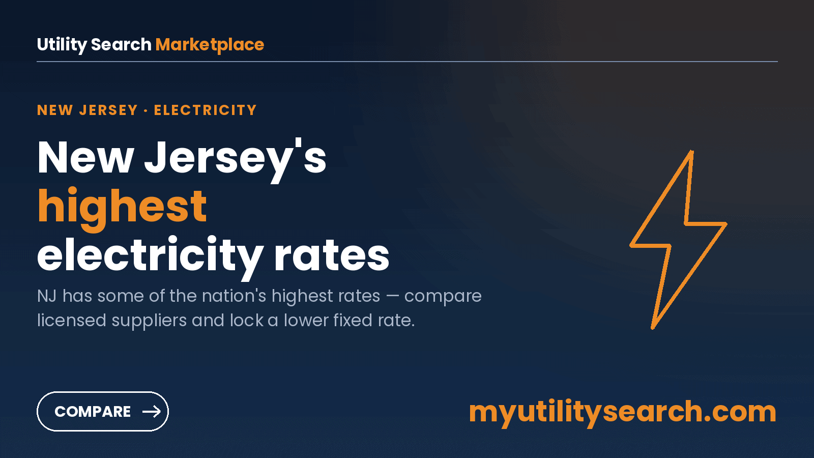 New Jersey electricity rate comparison — compare licensed suppliers and lock a lower fixed rate