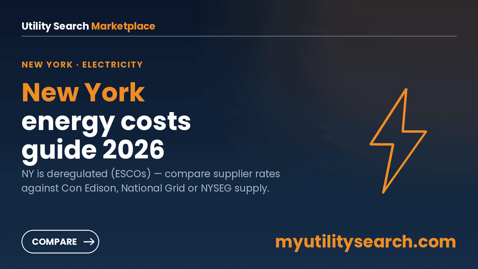 New York energy cost comparison – compare ESCO supplier rates against your supply charge