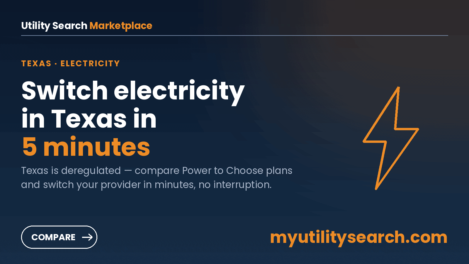 Texas electricity plan comparison — compare Power to Choose plans and switch in minutes