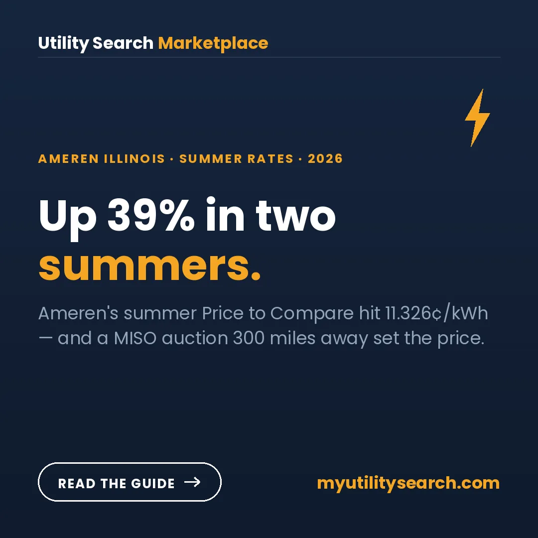 Ameren Illinois rate increase — 2026 summer Price to Compare and supplier shopping guide