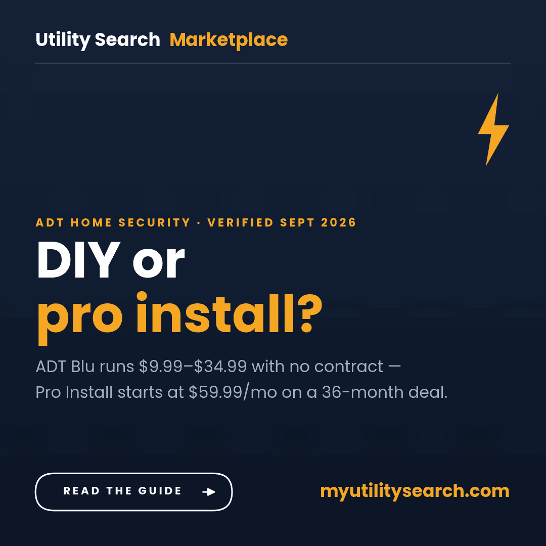 ADT home security: DIY or pro install — ADT Blu runs $9.99–$34.99 with no contract, Pro Install starts at $59.99/mo on a 36-month deal