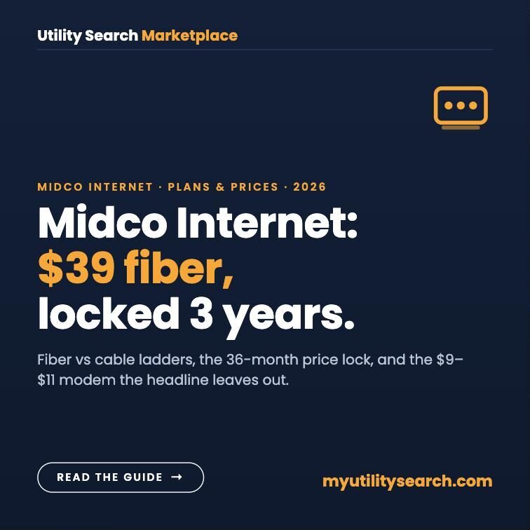 Midco internet plans and prices 2026: $39 symmetrical fiber, 3-year price lock, modem fee explained